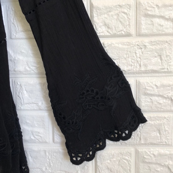 Boston Proper semi sheer gauze crochet detail top - Picture 5 of 11